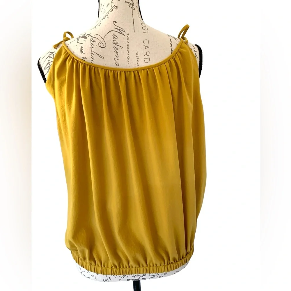 Theory Spaghetti Strap Blouse Citron Yellow Size L - Picture 2 of 7